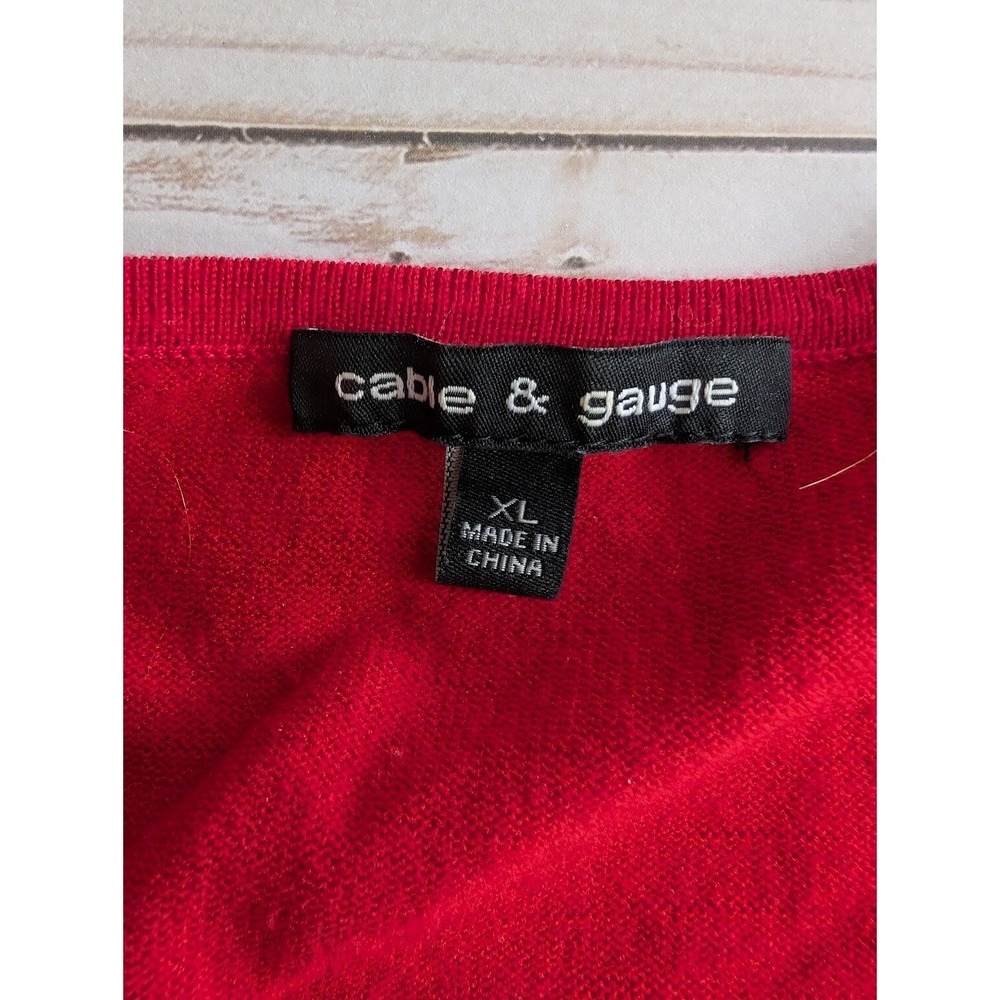 Cable And Gauge Size XL Womens Red Sleeveless Casual Tank top - Picture 2 of 8